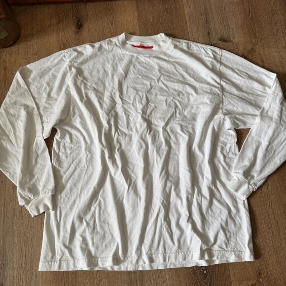 DETH White Curved Long Sleeve Shirt Size XL - Picture 1 of 6